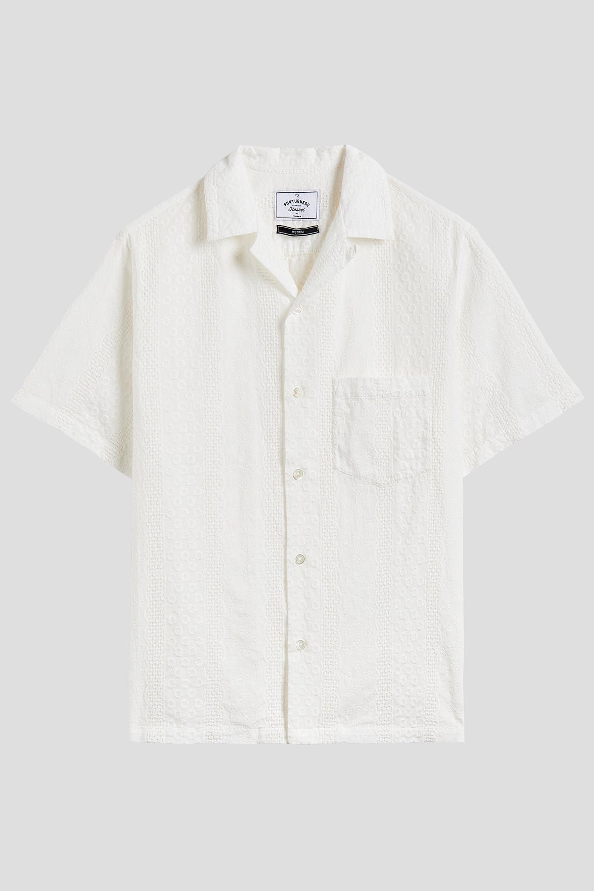 Portuguese Flannel Santos Camp Shirt Off White / Large