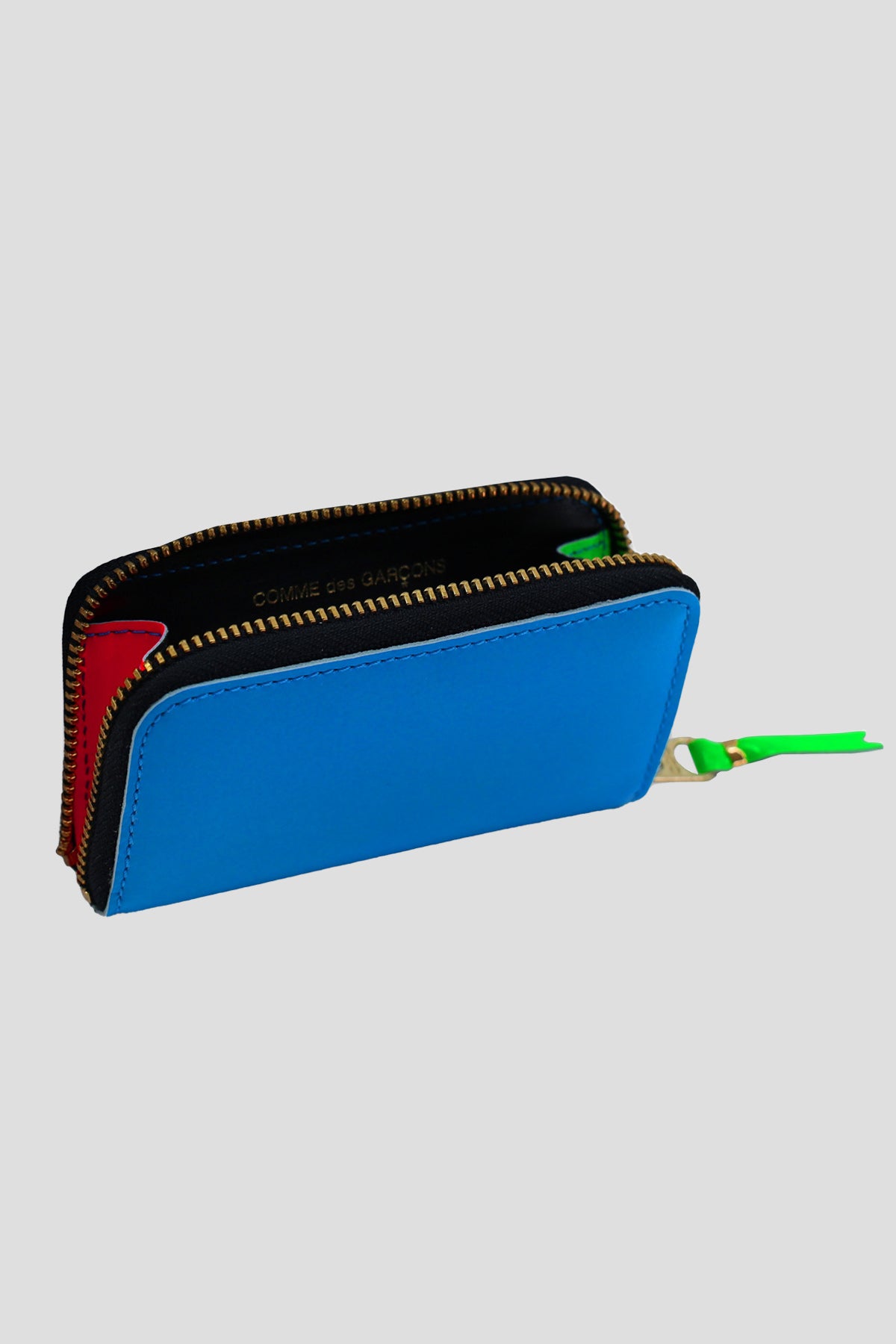 Comme des Garçons Super Fluo Simple Zip Wallet in Blue – Drama Club