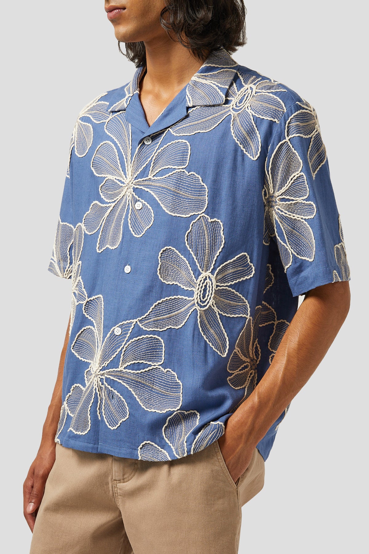 Hawaiian Applique Camp Shirt