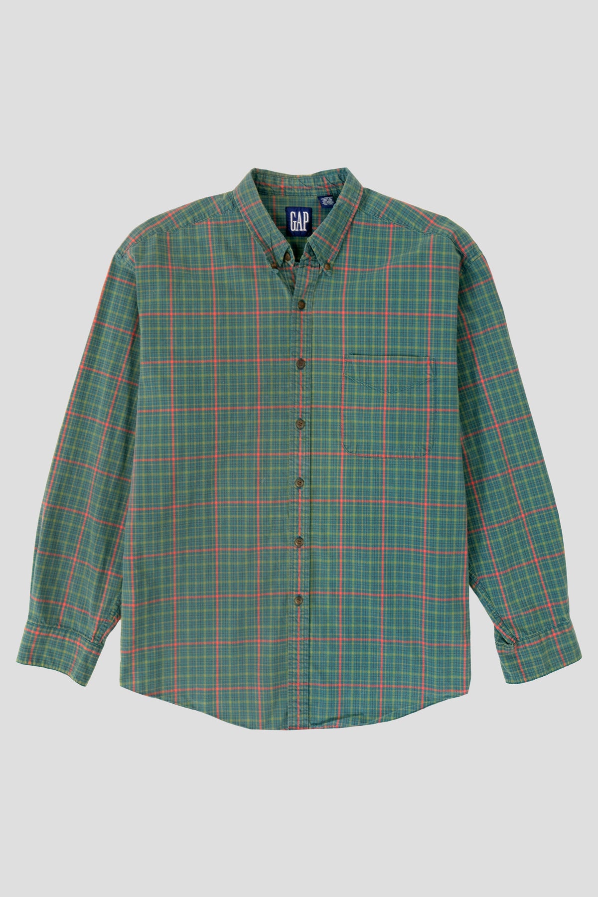 1990s Gap Green Plaid Shirt