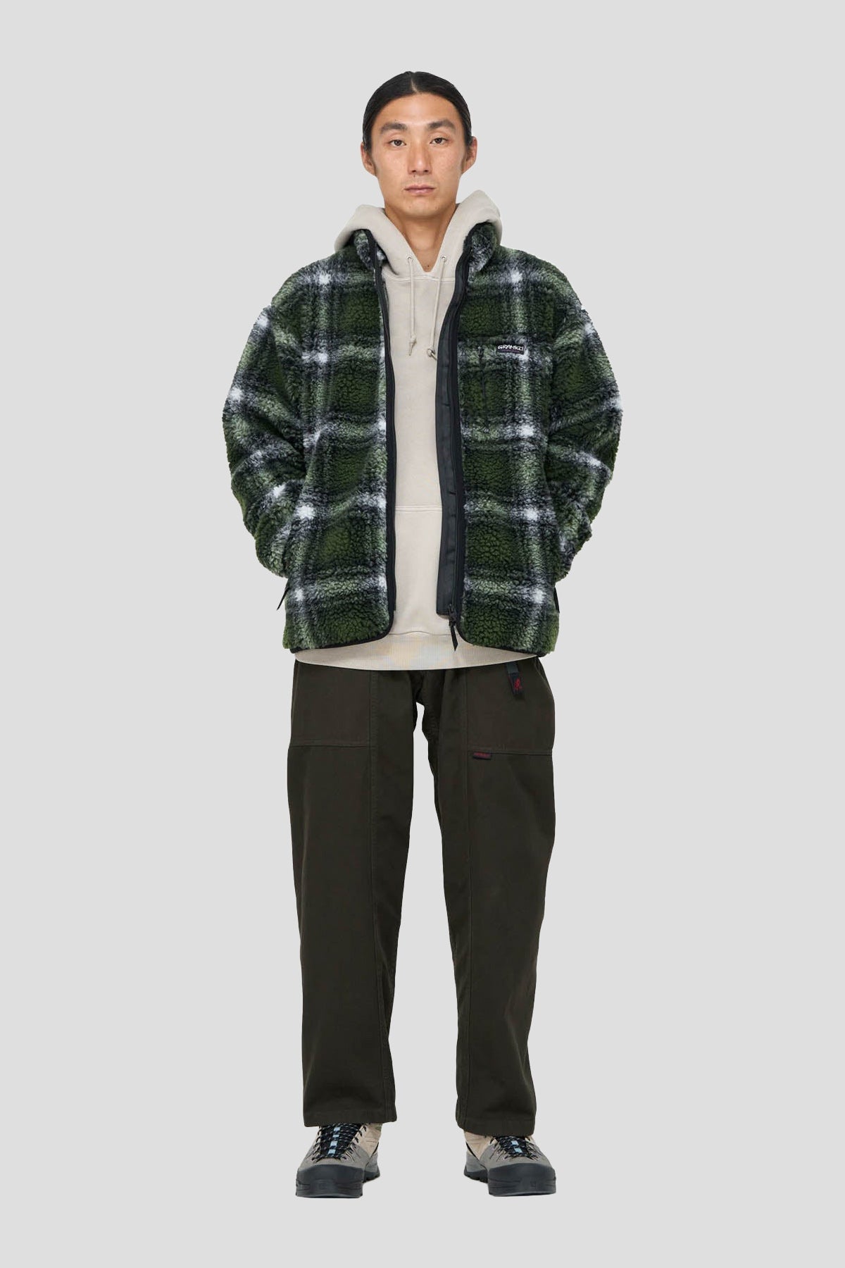 Shadow Plaid Sherpa Jacket