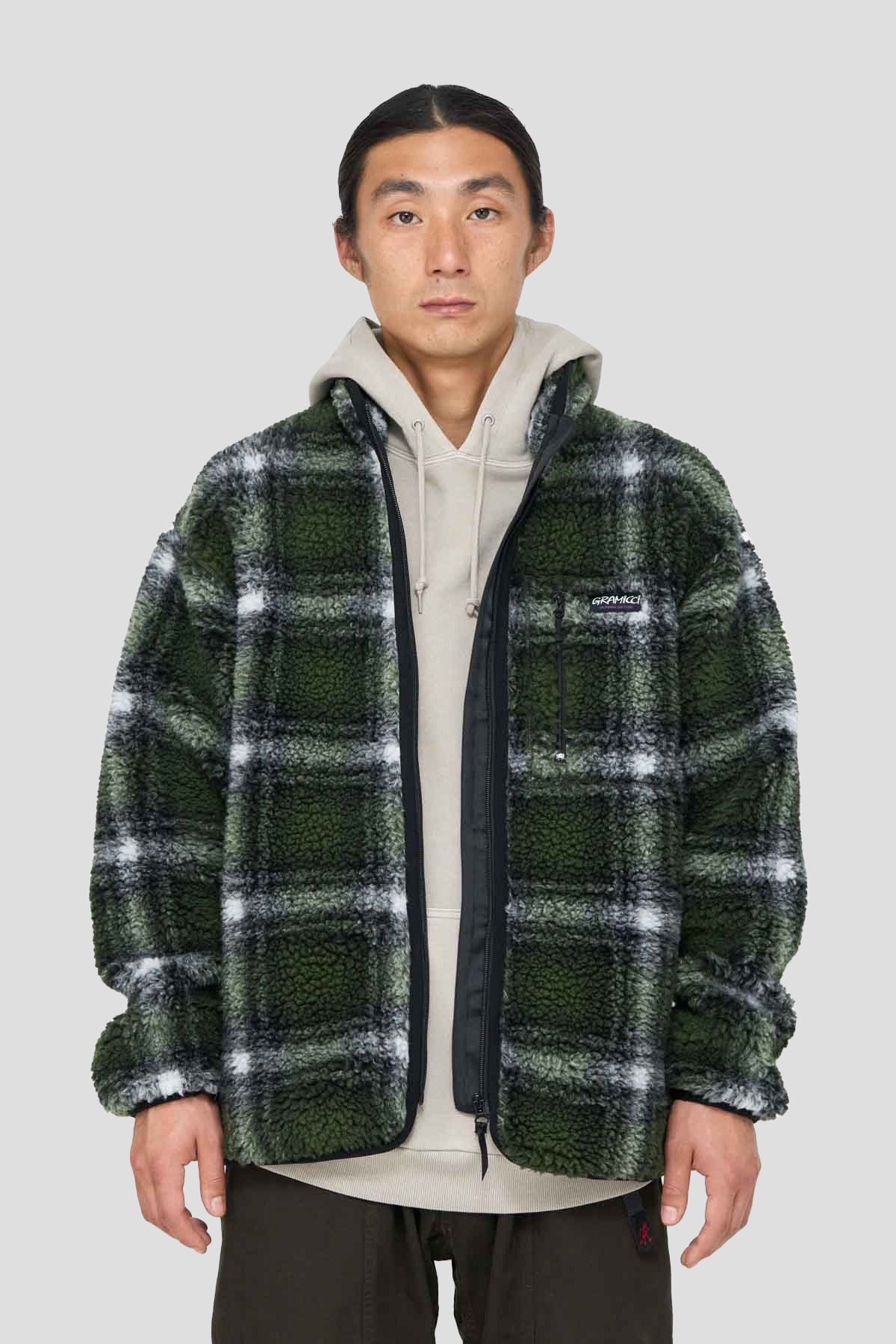 Shadow Plaid Sherpa Jacket