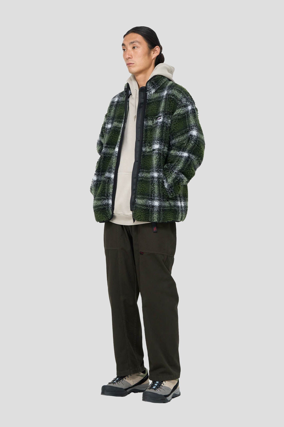 Shadow Plaid Sherpa Jacket