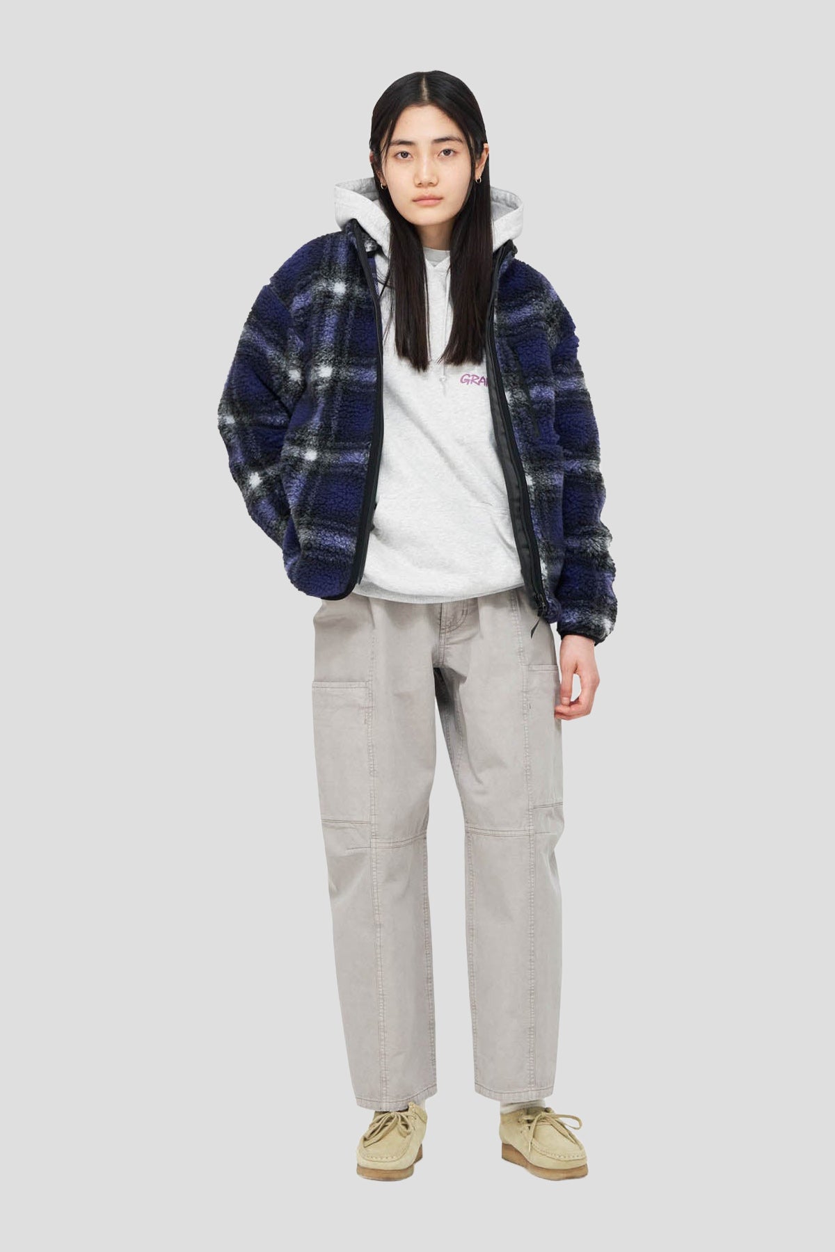 Shadow Plaid Sherpa Jacket