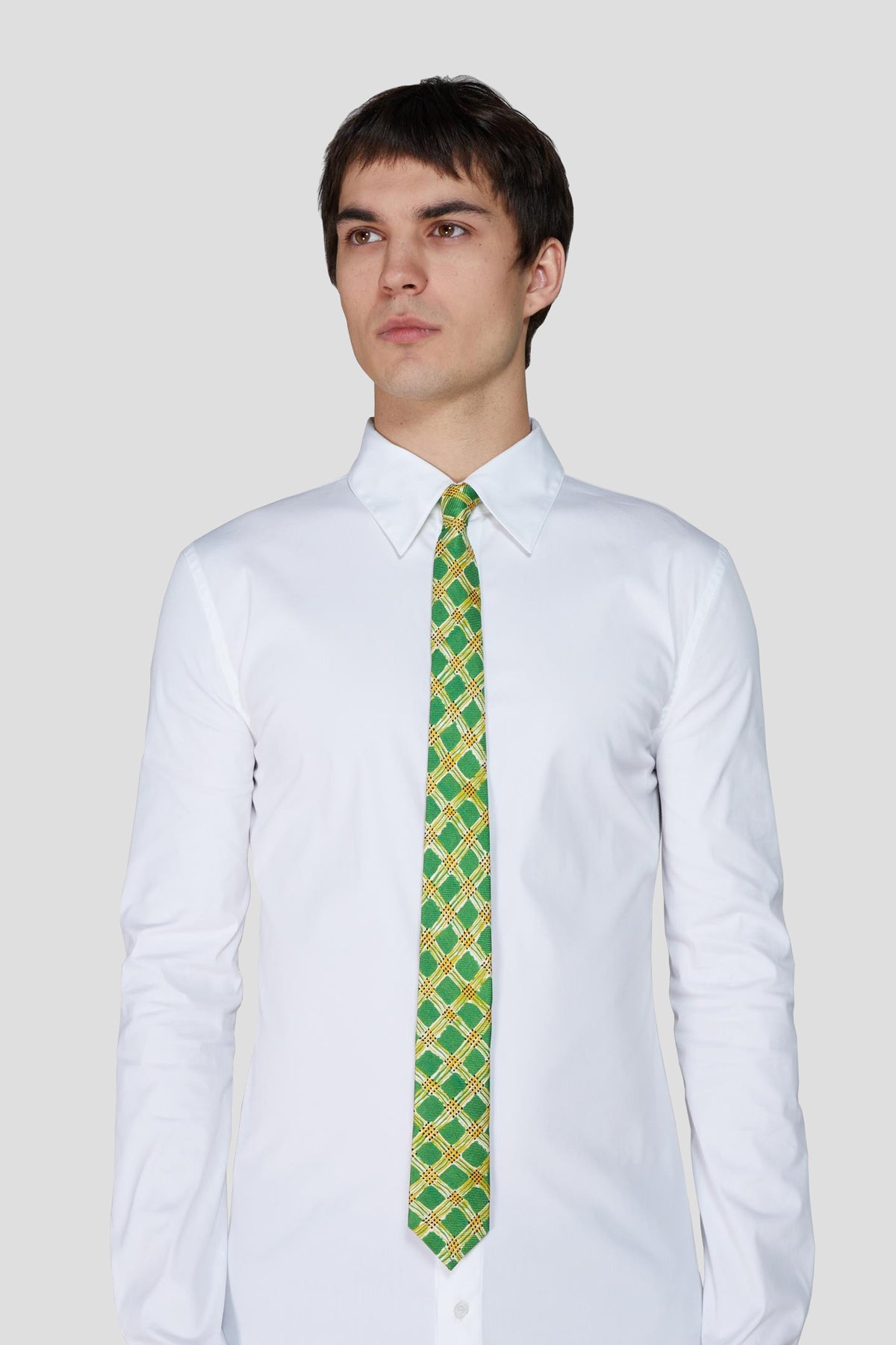 Painted Argyle Silk Necktie
