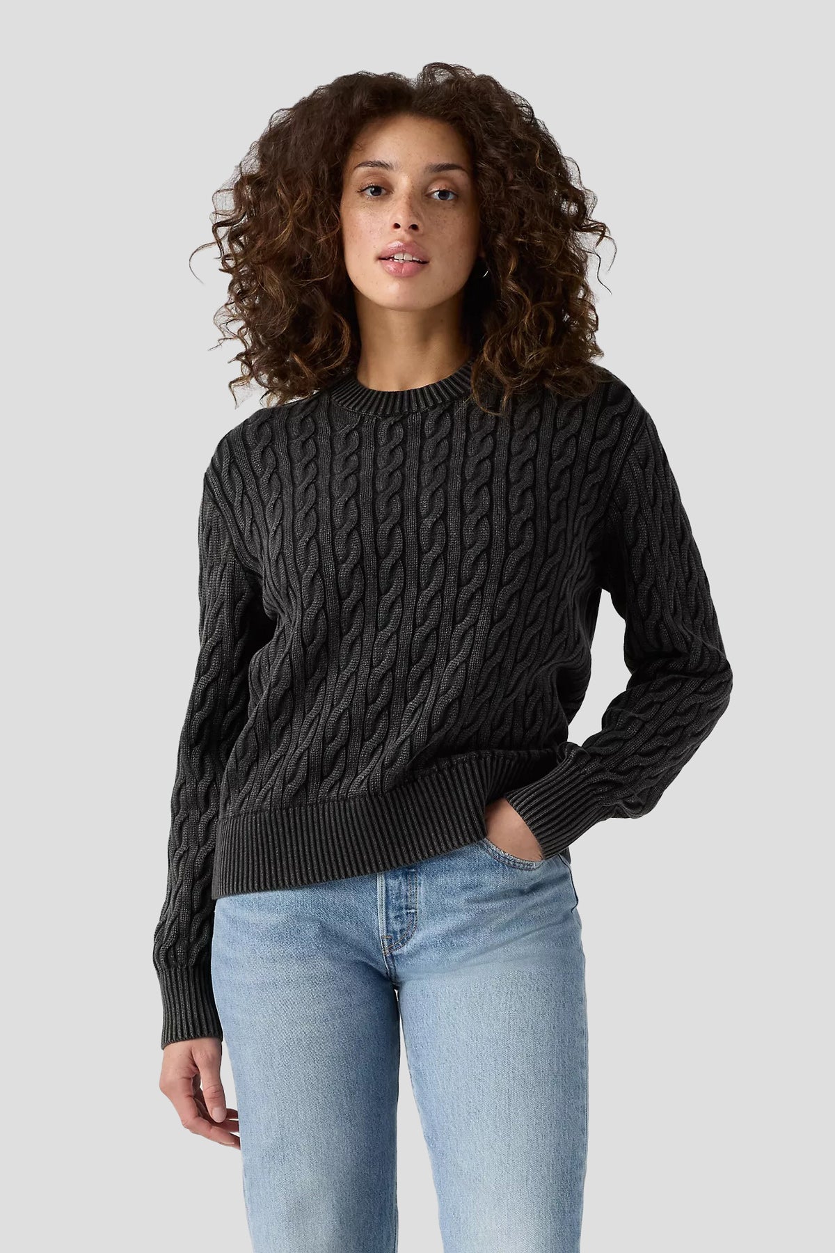 Cable Crewneck Boy Sweater