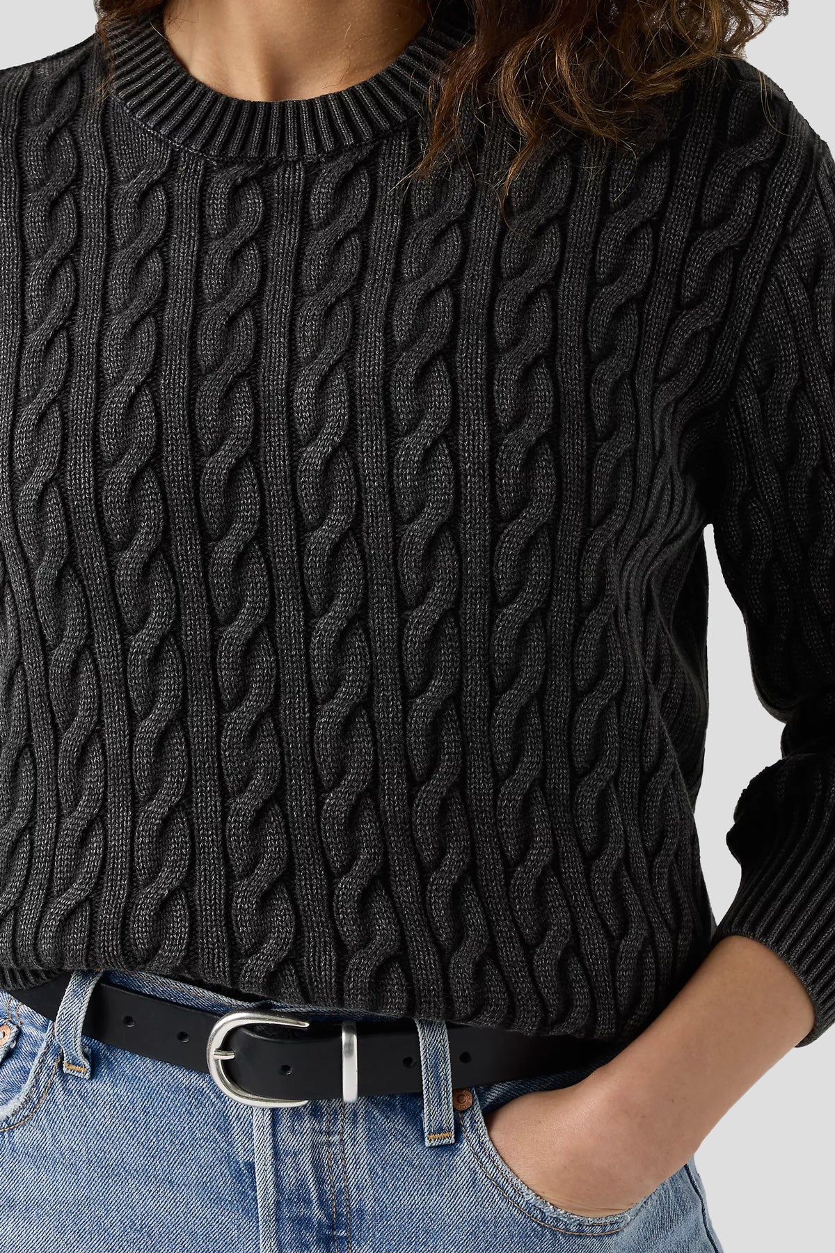 Cable Crewneck Boy Sweater