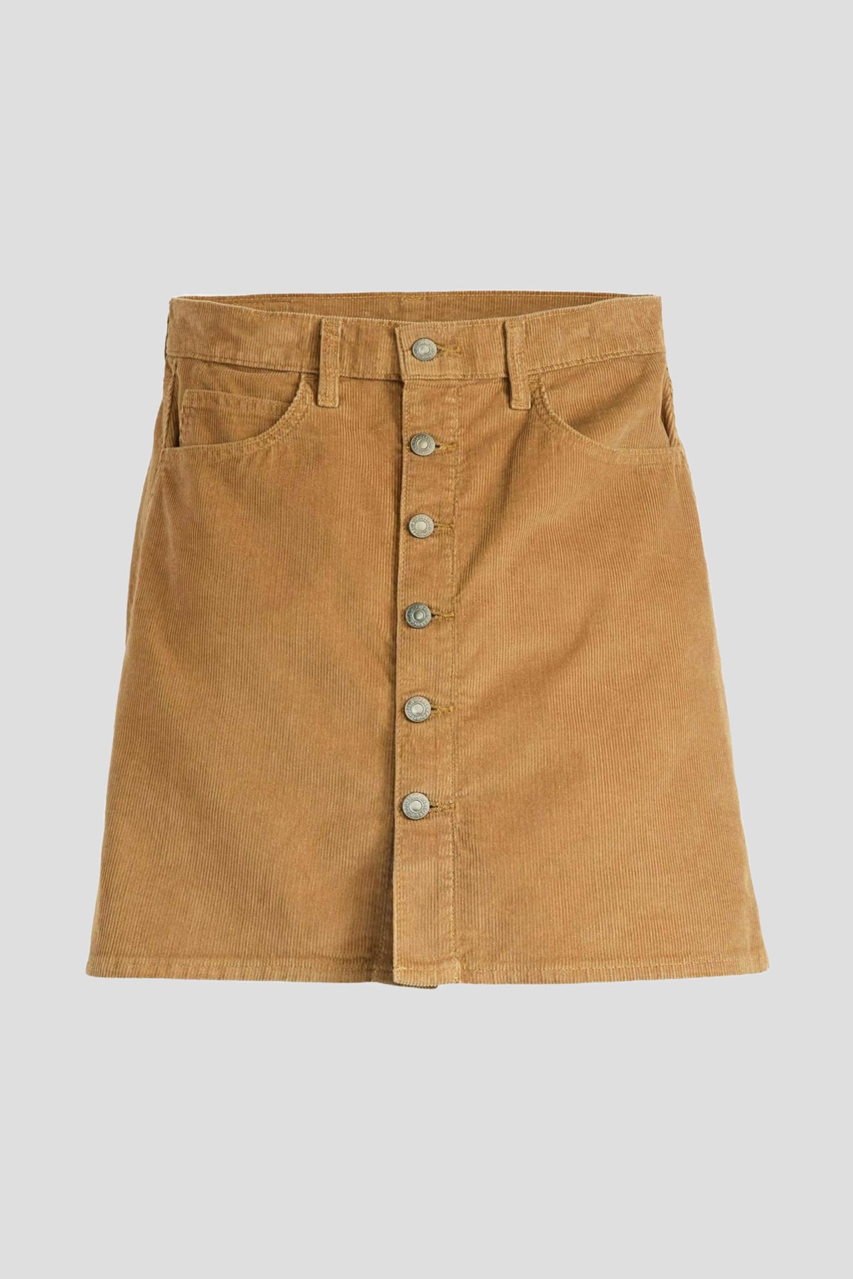 Retro Cord Button Skirt