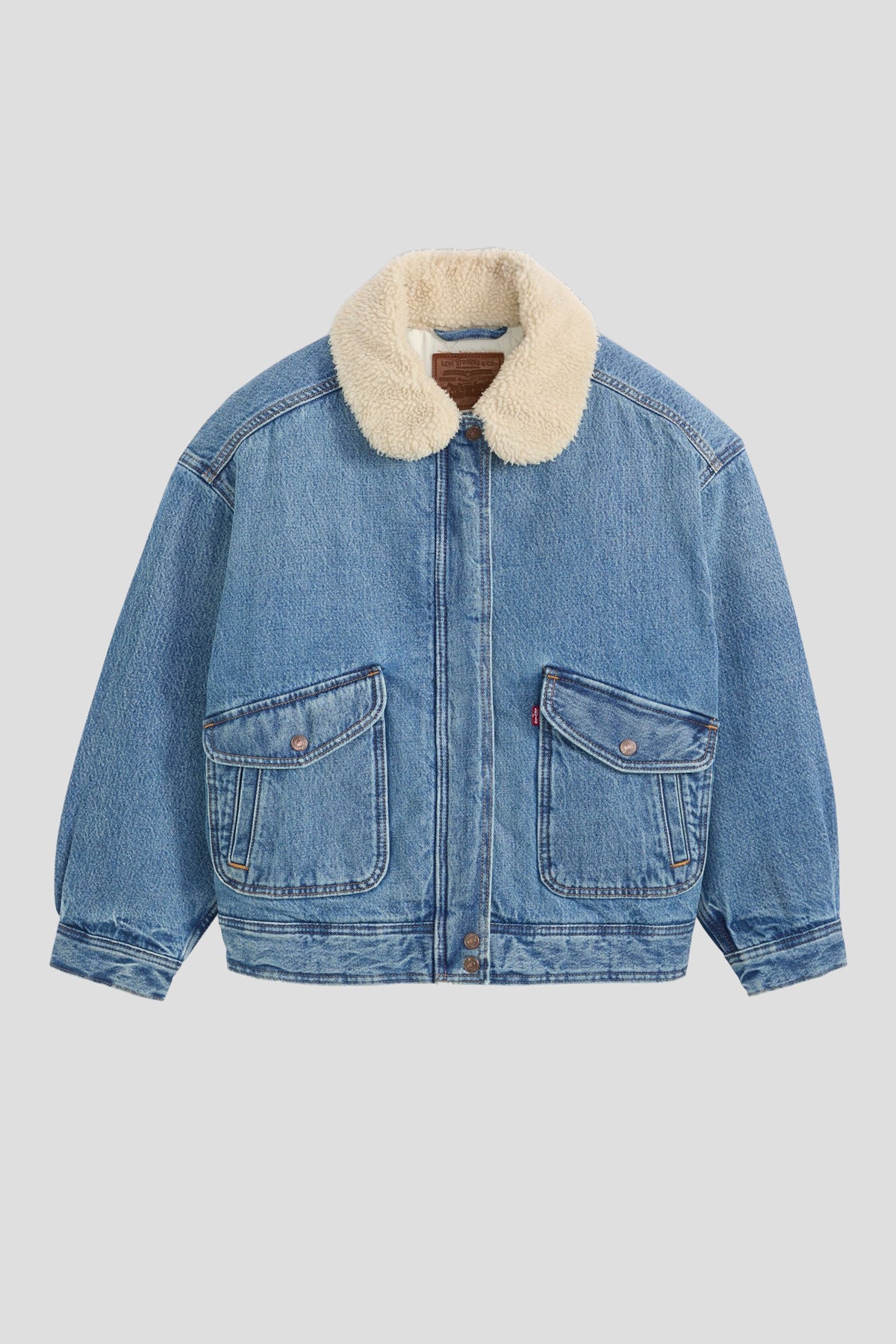 Sherpa Denim Bomber Jacket