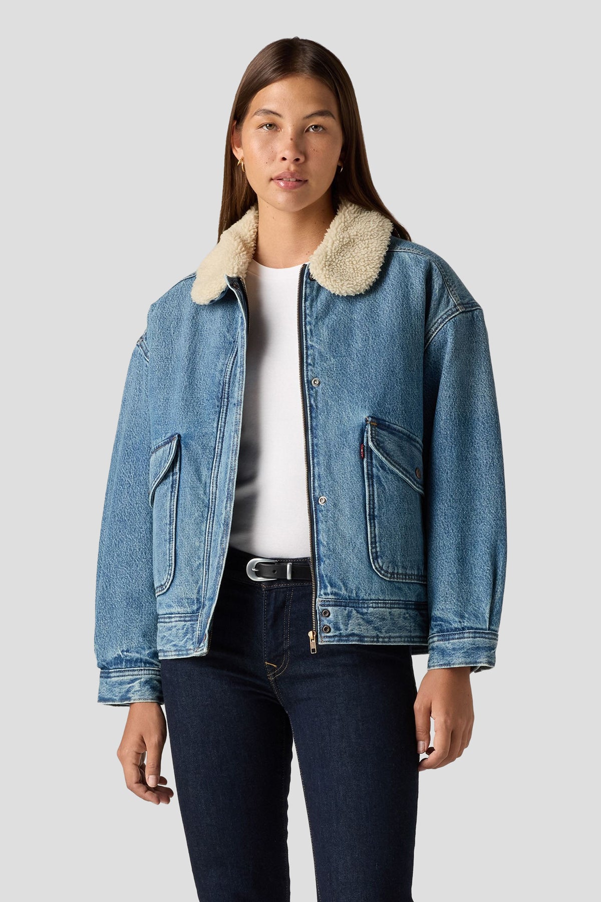 Sherpa Denim Bomber Jacket