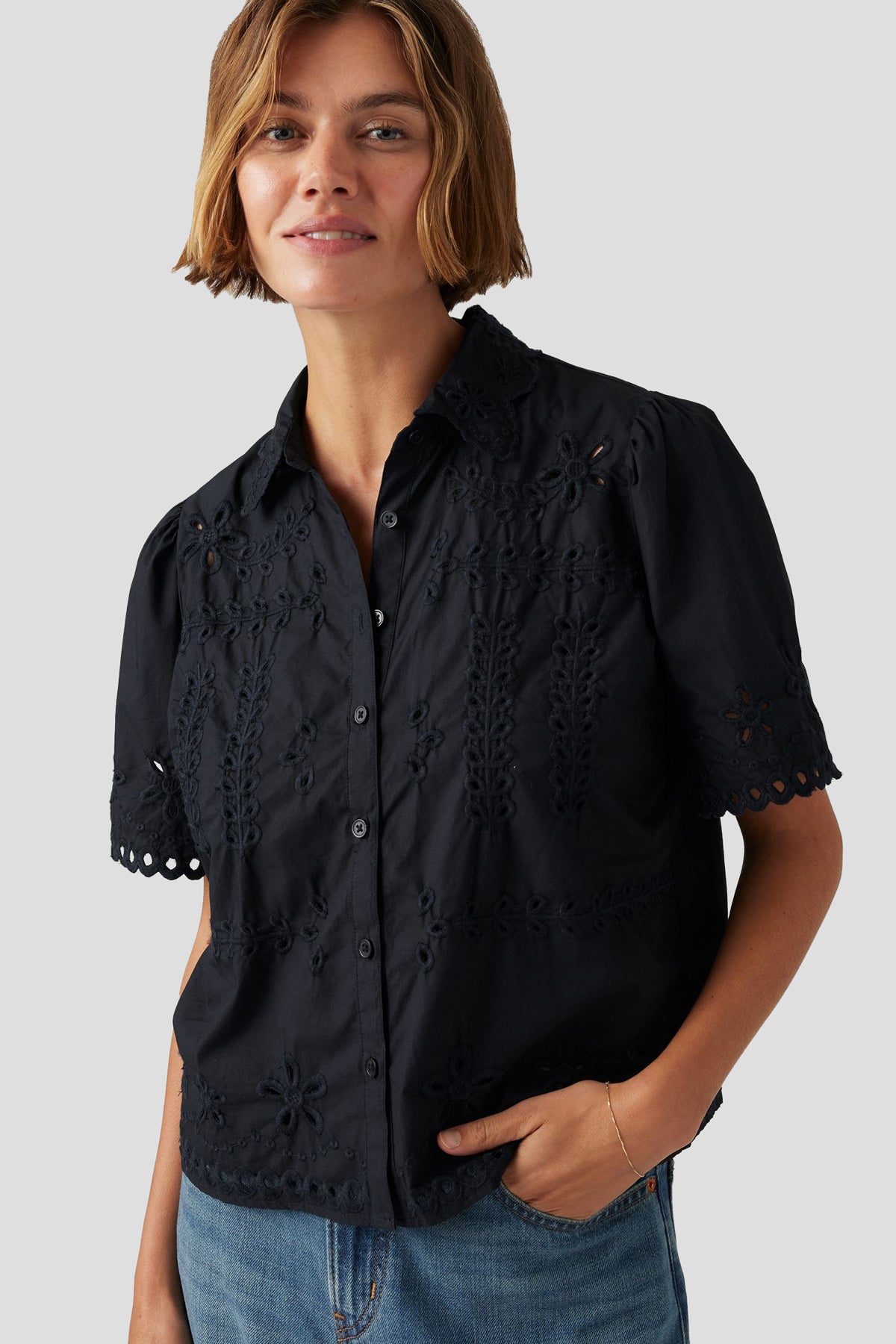 Rayne Eyelet Camp Shirt