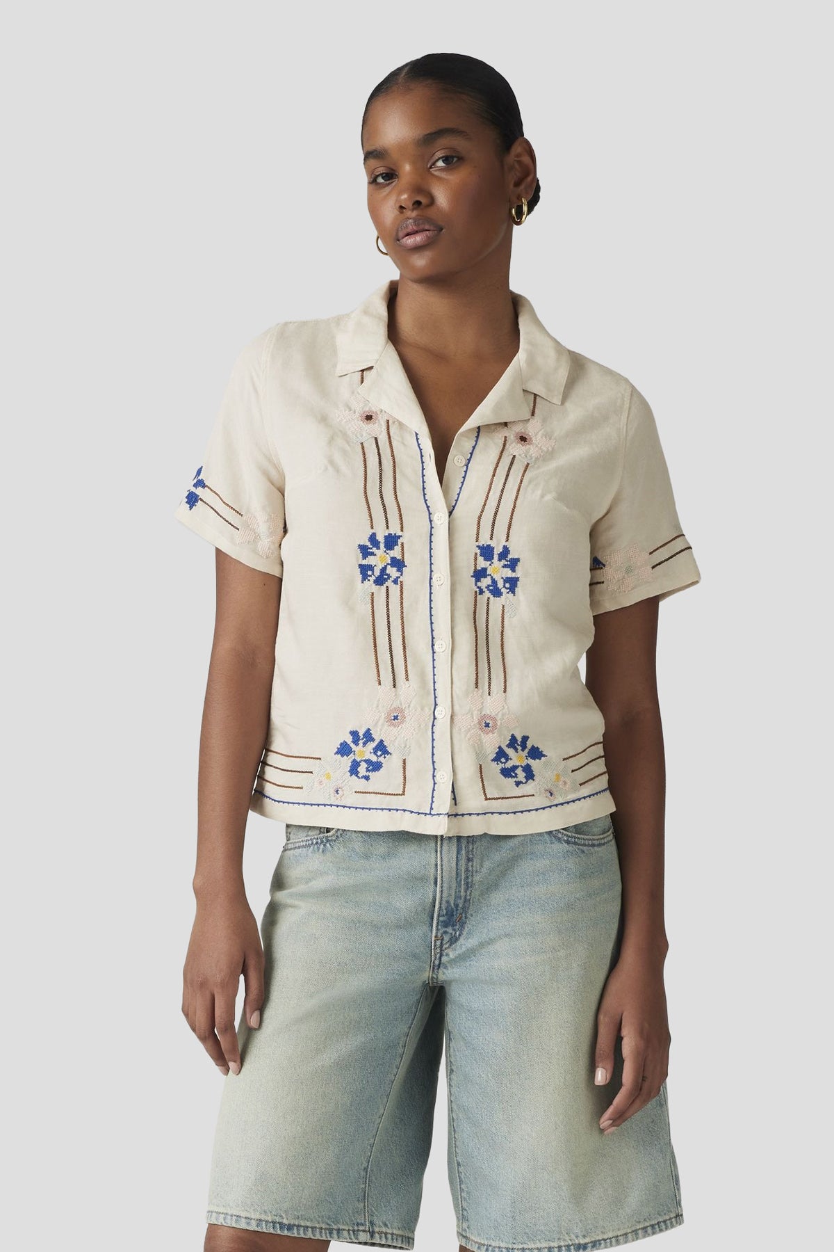 Sonny Embroidered Camp Shirt