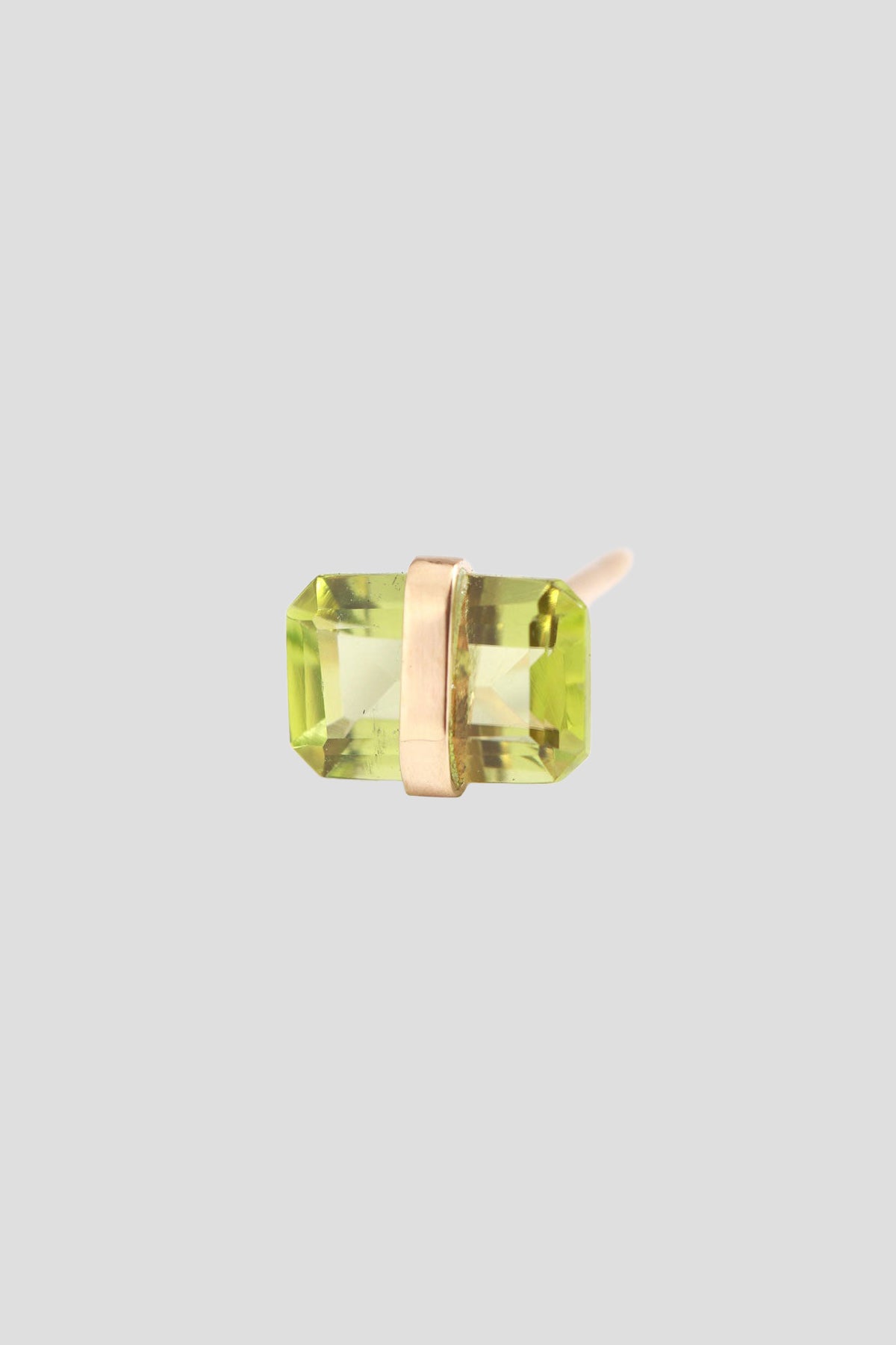 Peridot Fancy Cut Wrapped Stud