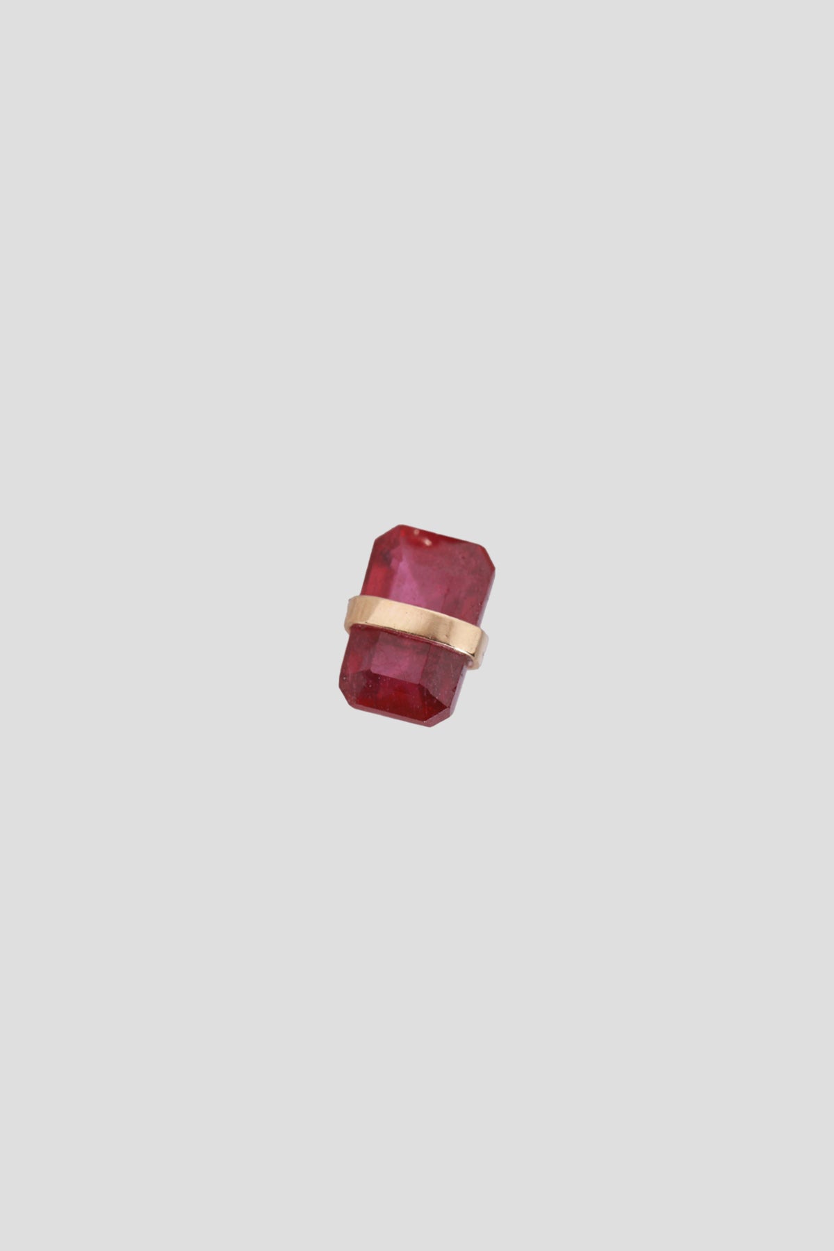 Ruby Fancy Cut Bezel Wrapped Stud