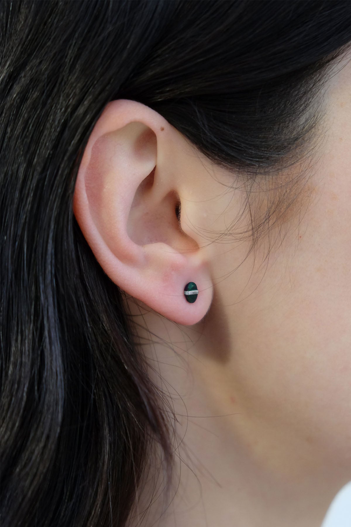 Black Opal Stud Earrings