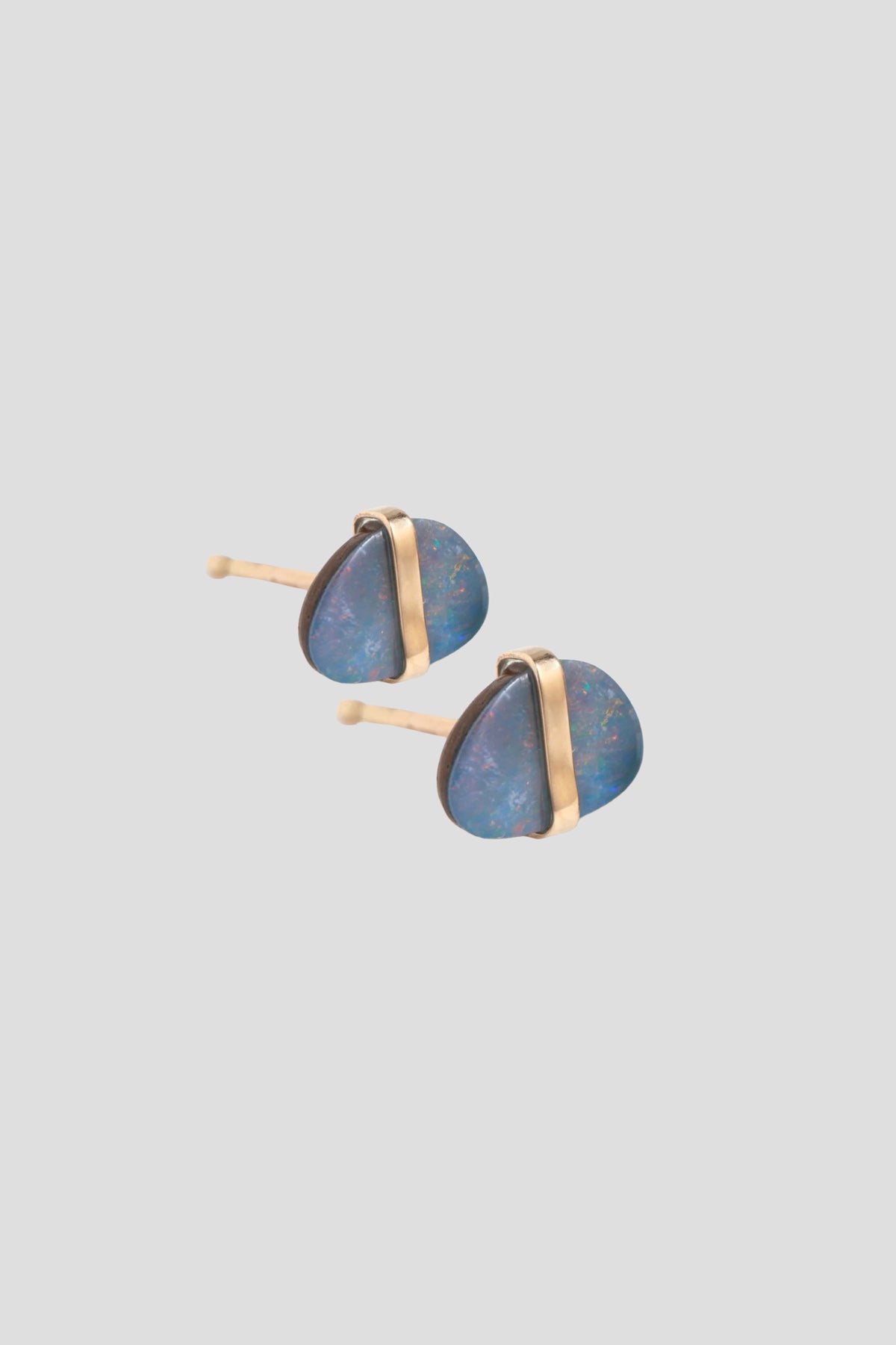 Freeform Bezel Opal Studs