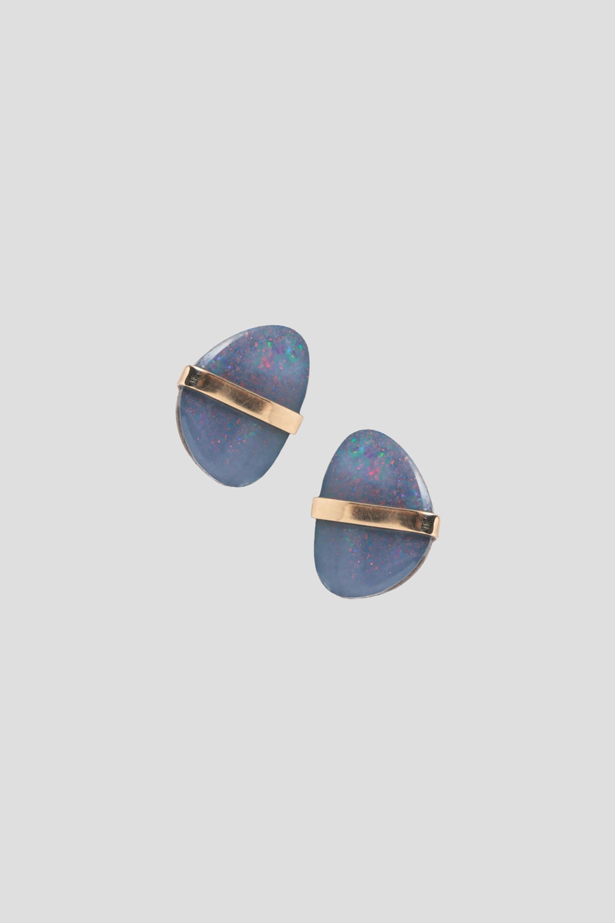 Freeform Bezel Opal Studs
