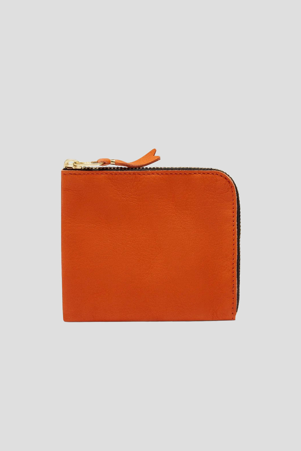 Comme des Garçons Washed Corner Zip Wallet in Burnt Orange – Drama