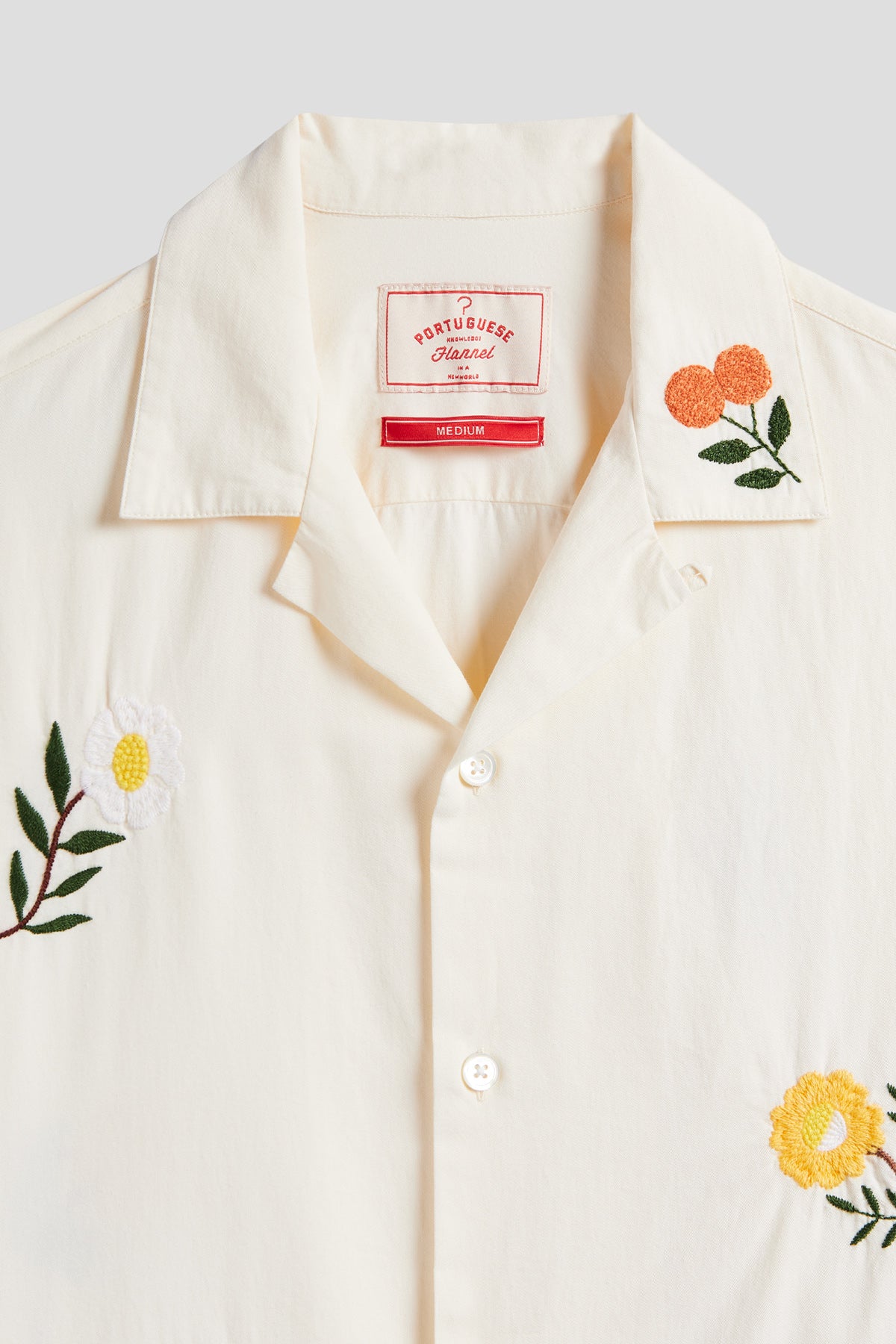 Embroidery Flowers Camp Shirt