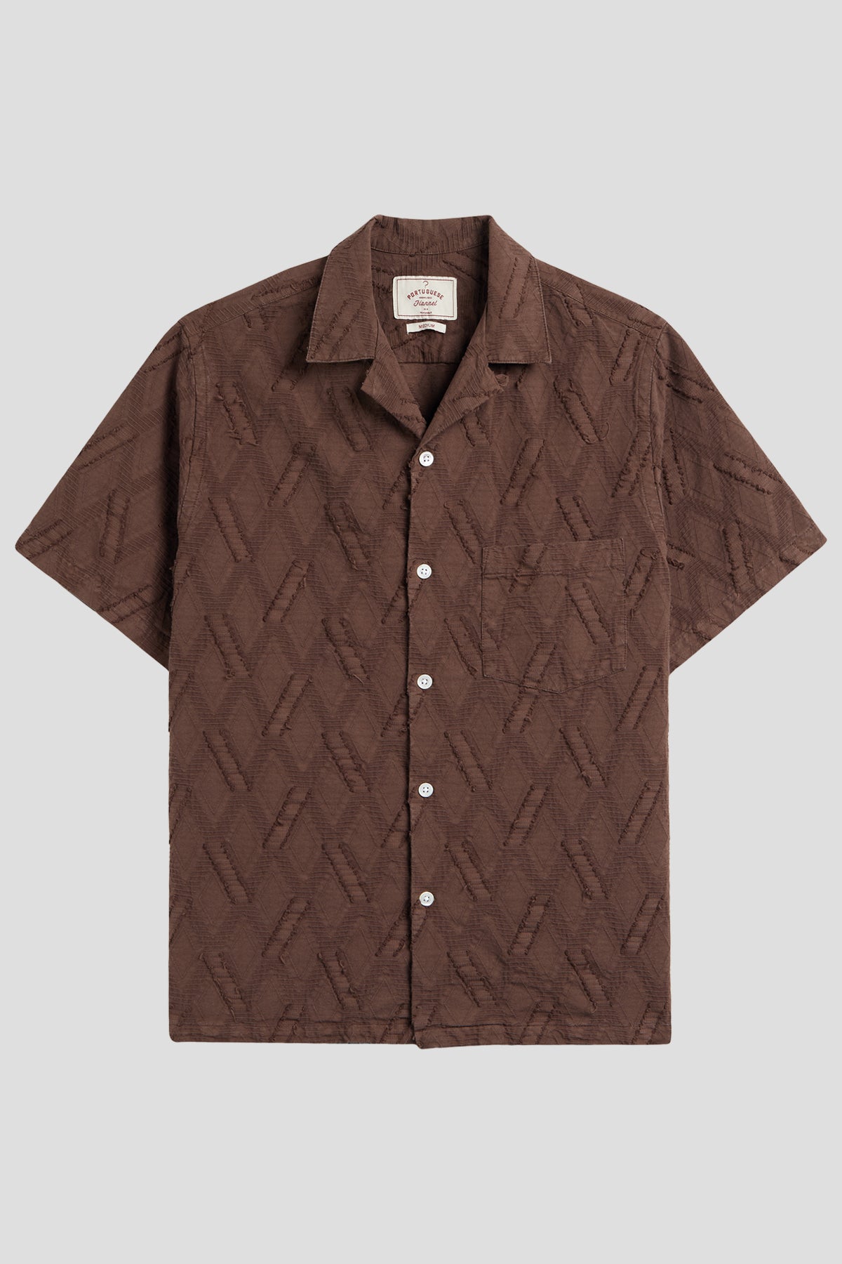 camp português Portuguese Flannel Ike Layered Camp Shirt in Brown Brown / Small