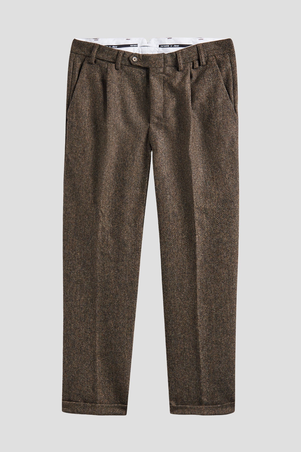 Wool Herringbone Trousers