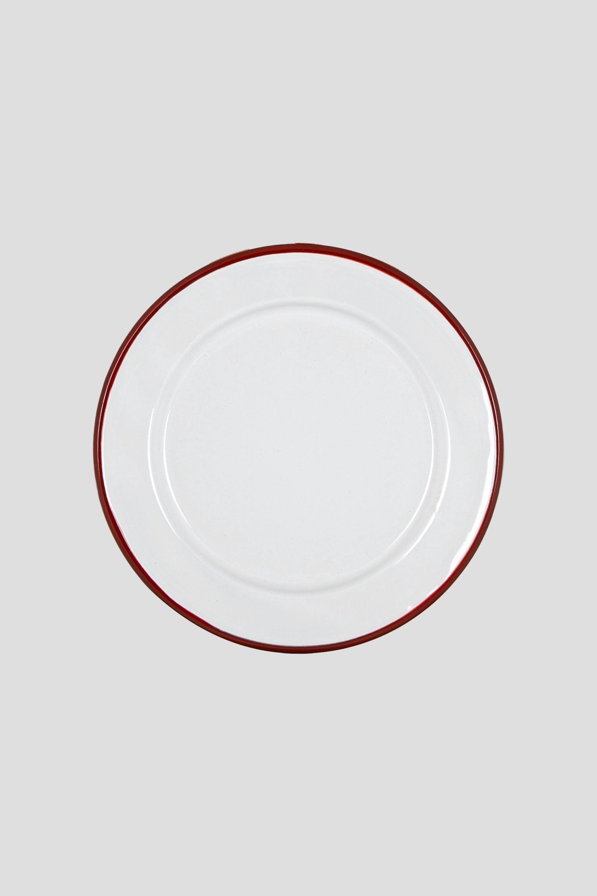 Red Stripe Enamel Side Plate