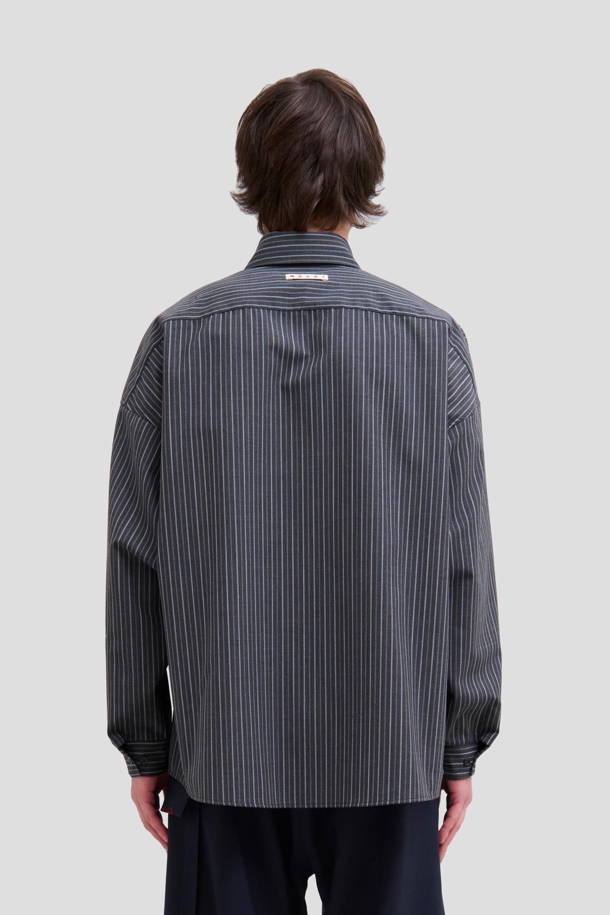 Striped Boxy Wool Shirt