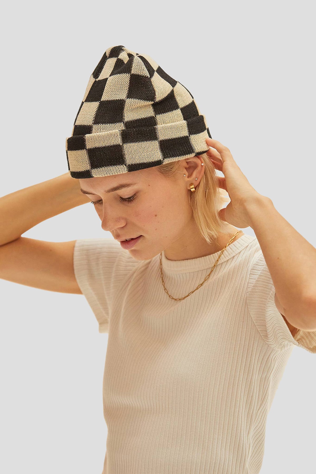 Checker Hemp Watch Cap