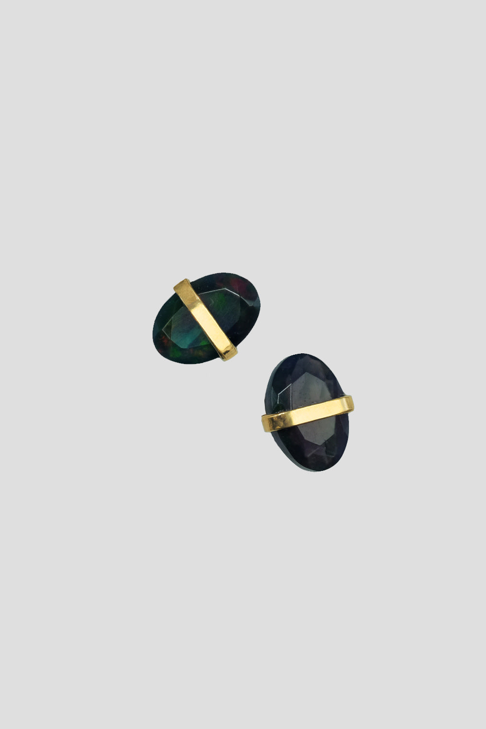 Black Opal Gold-set Studs
